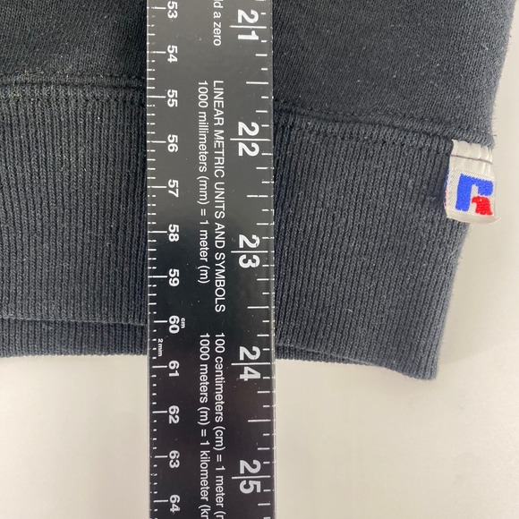 Russell Athletic AEA Black Sweatshirt Mens XL Crew Neck Pullover Spell Out VTG - Picture 2 of 4